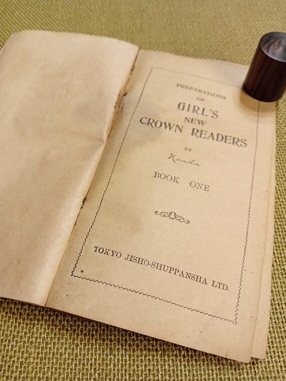 Antique 1915 Japanese book, Taisho period, original woodblock print, woodcut, rare edition