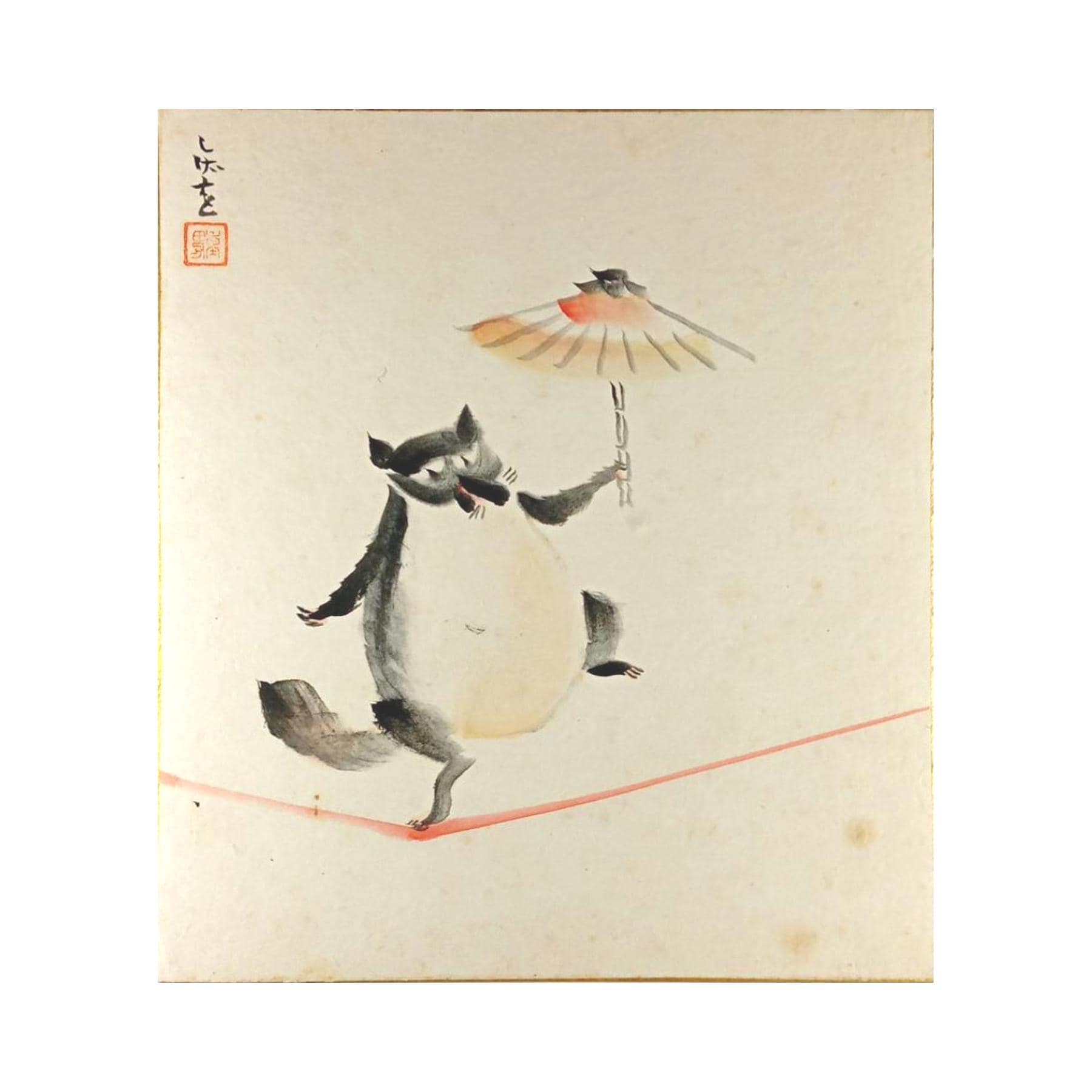 Japanese Tanuki Painting - Etsy