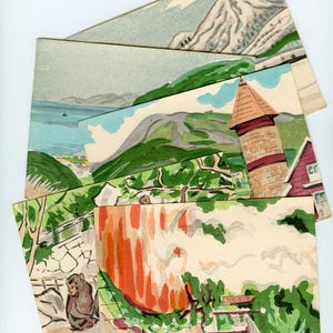 Collection de cartes postales japonaises vintage (5), peintures faites main, seconde moitié du XXe siècle, ukiyo-e