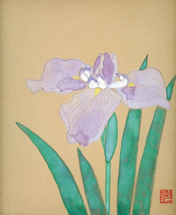 Vintage Japanese Sumi-e, Original Painting 1950s-1960s-1970s (Shōwa period), Ink Drawing on Shikishi, Asian Art, Minimalism #2052