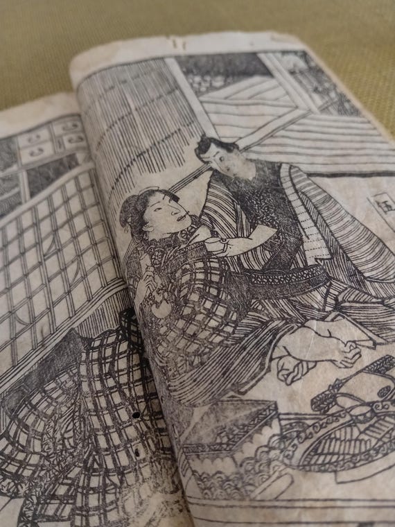 Antique Edo Japanese woodblock book, illustrated, Shōtei Kinsui, Utagawa Kunimaro, single volume, #2