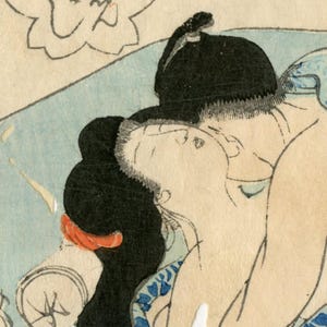Antique Japanese woodblock print, Authentic, Shunga, Woodcut