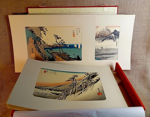 Vintage Japanese Print Collection (55), Utagawa Hiroshige, 53 Stations of the Tokaido, Ultra Rare Edition 1978 (800), Full Size Lithography