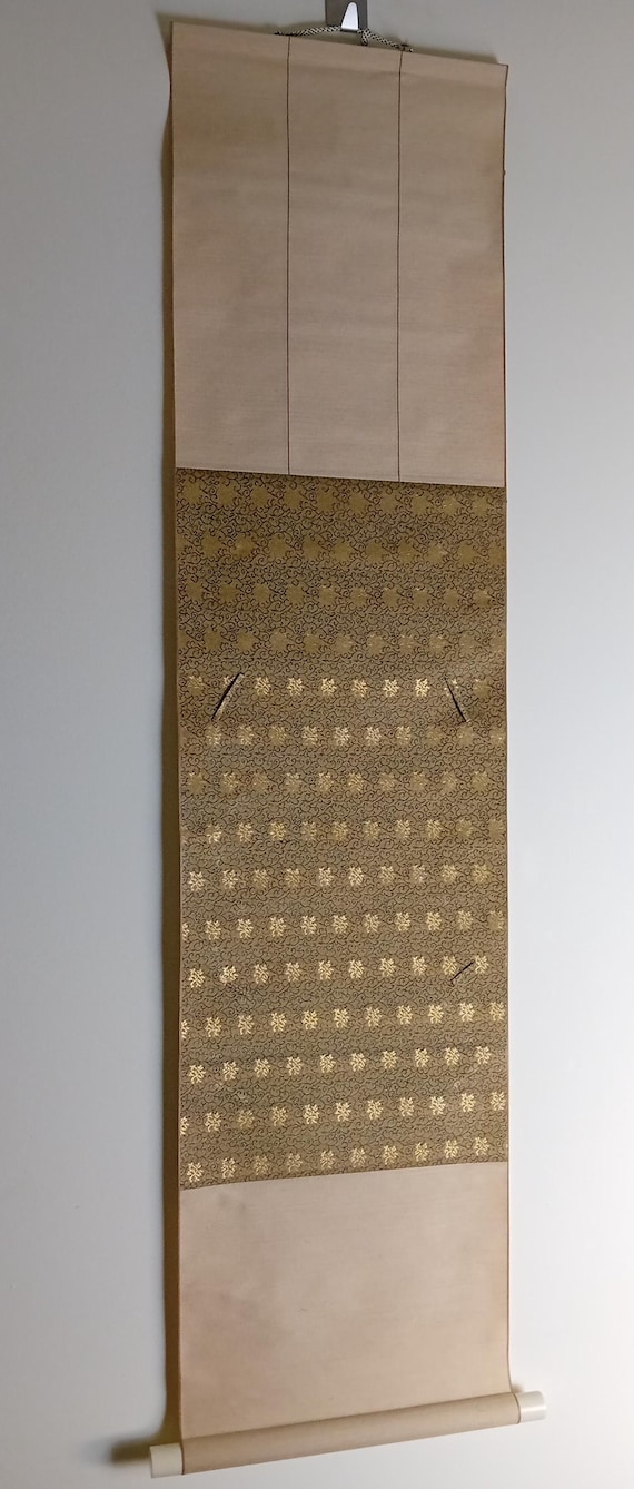 Shikishi scroll - Japanese Vintage, late Showa  - fabric hanging display mount