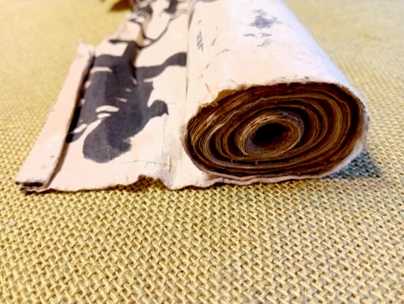Antique Japanese Orihon, Edo-Meiji period (1603 - 1912), Authentic, Historical Document, Ink, Calligraphy Art, Letter, Scroll