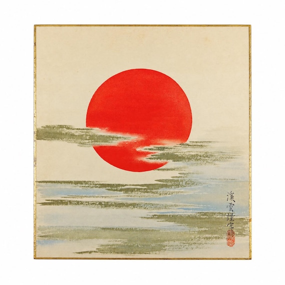 Akebono – Dawn Through the Clouds – Japanese Painting on Silk, Early to Mid-Showa