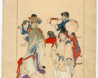 Antique Japanese woodblock print, Authentic, Unsigned, early 20th century, Ukiyo-e, Woodcut