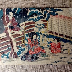Utagawa Kunisada, Antique Japanese woodblock print, Genuine, 1851 Edo, Ukiyo-e, Woodcut, Full size