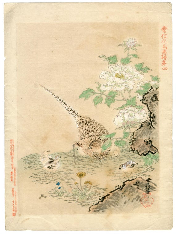 Antique Japanese woodblock print, Authentic, Kano Tsunebodu 狩野常信 (1636–1713), early 20th century, Ukiyo-e, Woodcut