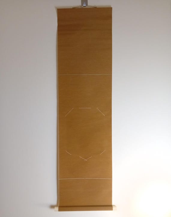 Shikishi scroll - Japanese Vintage, late Showa  - fabric hanging display mount