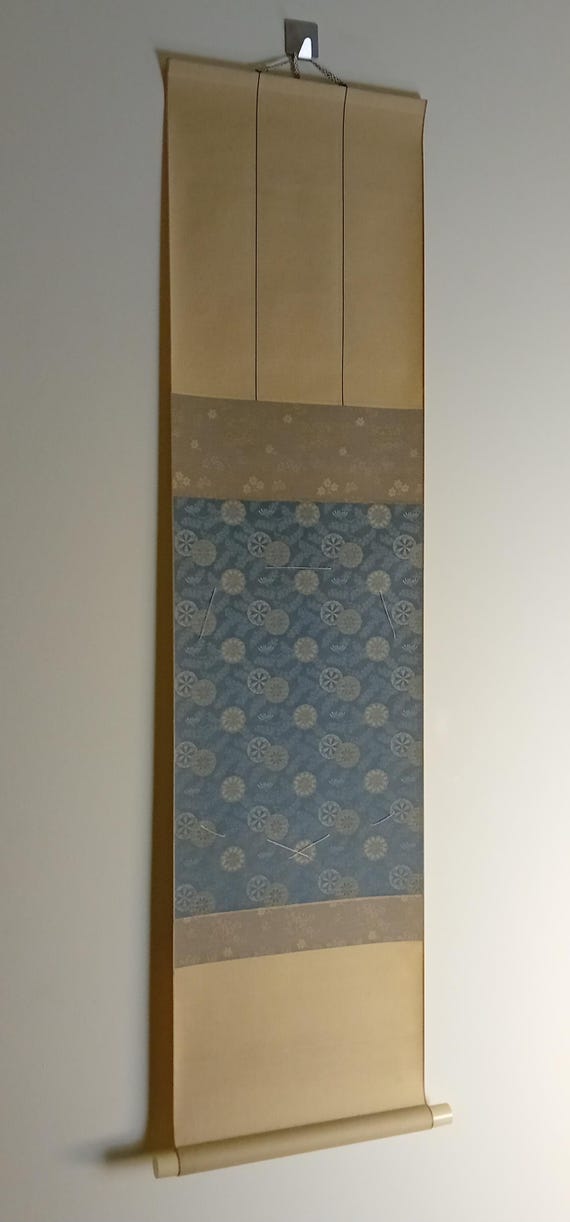 Shikishi scroll - Japanese Vintage, late Showa  - fabric hanging display mount