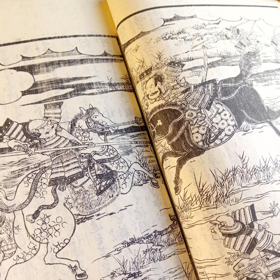 Toyotomi Hideyoshi, samurai and power intrigue - Japanese book illustrated by Utagawa Kuniyoshi, late Edo