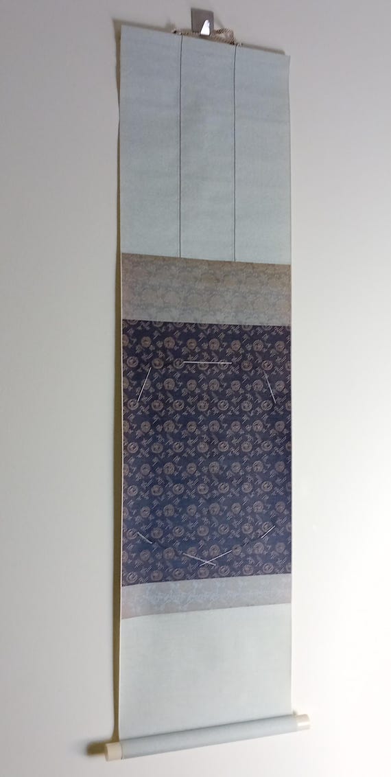 Shikishi scroll - Japanese Vintage, late Showa  - fabric hanging display mount