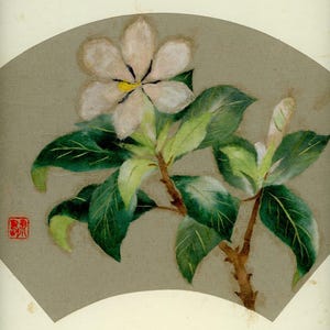 Japanese Flower Painting – Shikishi Board by “Ungetsu” (art-name)