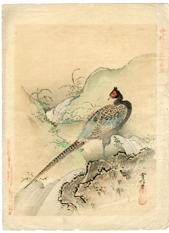 Antique Japanese woodblock print, Authentic, Kano Tsunebodu 狩野常信 (1636–1713), early 20th century, Ukiyo-e, Woodcut