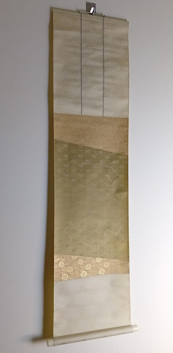 Shikishi scroll - Japanese Vintage, late Showa  - fabric hanging display mount