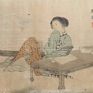 Antique Japanese Ukiyo-e Woodblock Print c.1775 – Maruyama Ōkyo