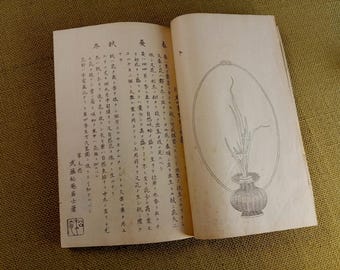 Antique Japanese ikebana instructional book, Meiji period, 1911 (#2)