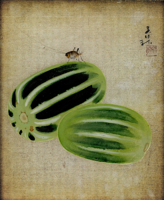 Antique (Vintage) Japanese Sumi-e, Original Painting 1920s-1950s Shōwa period, Ink Drawing on Silk, Shikishi,  Minimalism #832 Wall Hanging