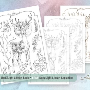 The Winter Deer Colouring Page for Adults and Kids Printable, Colouring ...