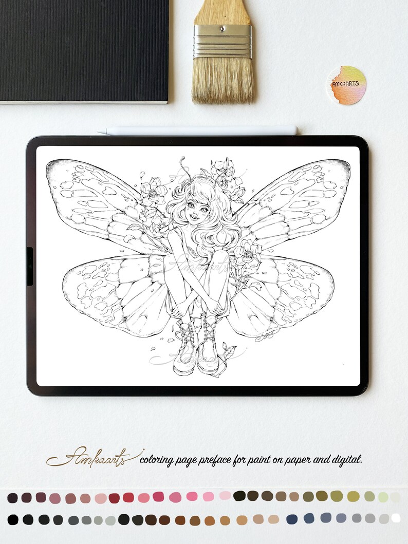 Butterfly Girl Coloring Page PDF - Il 794xN.5132085046 5g28 