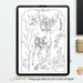 The Winter Deer Colouring Page for Adults and Kids Printable, Colouring ...