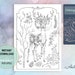 The Winter Deer Colouring Page for Adults and Kids Printable, Colouring ...