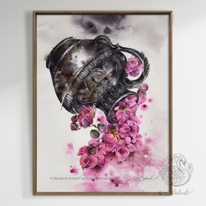 Zodiac Sign Aquarius Orchid Wall Decor, Instant Download, Watercolor Wall Art Printable, Gift for Aquarius Person, Aquarius Wall Art Decor