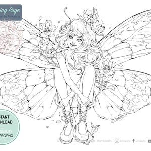 Butterfly Girl Coloring Page PDF - Il 300x300.5180306023 Mm9o 