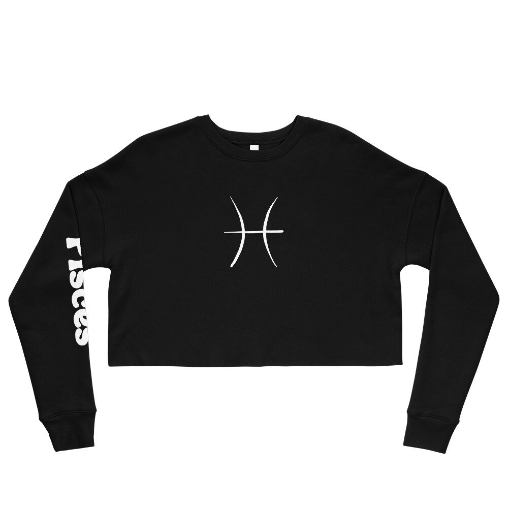 Pisces Glyph Crop Sweatshirt - Etsy
