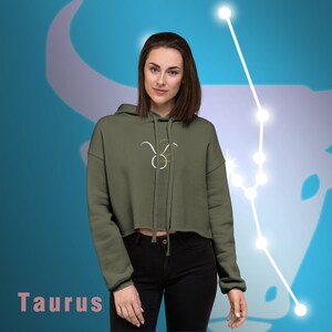Felpa con cappuccio Taurus / Venus Crop