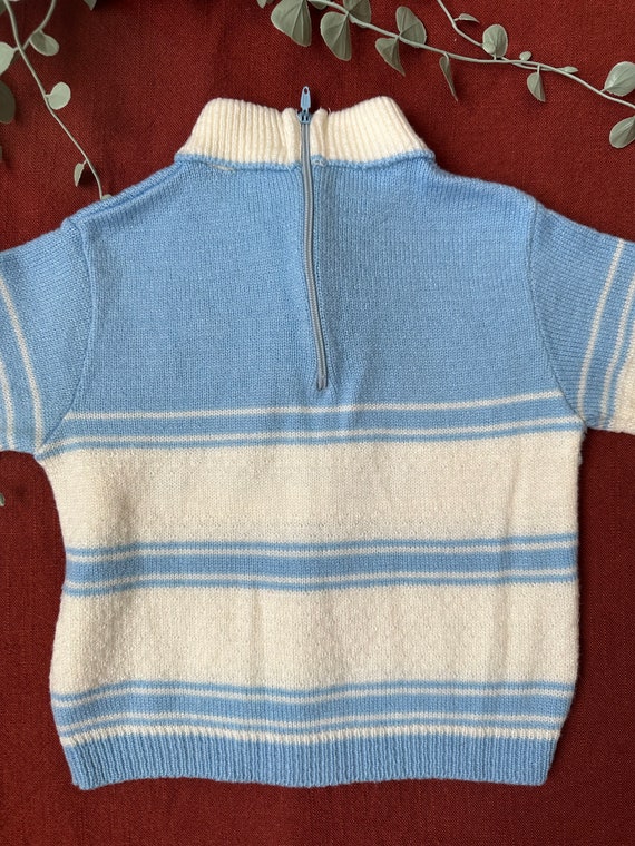 60s Vintage | Baby Blue Knit Football All America… - image 3