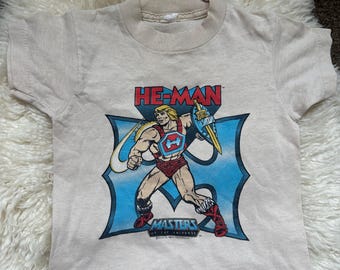 Maglietta vintage anni '80 He-Man per bambini: maglietta dei cartoni animati MOTU, taglia 2T