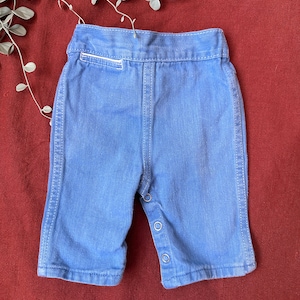 90s Vintage Baby Denim Jeans - Montgomery Ward Light Wash (3-6M)