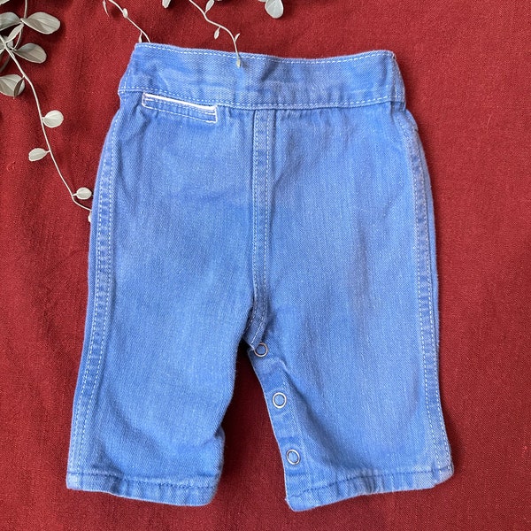 90s Vintage | Montgomery Ward Baby Light Wash Denim Jeans 3-6M | Baby Toddler Kids Vintage Clothing