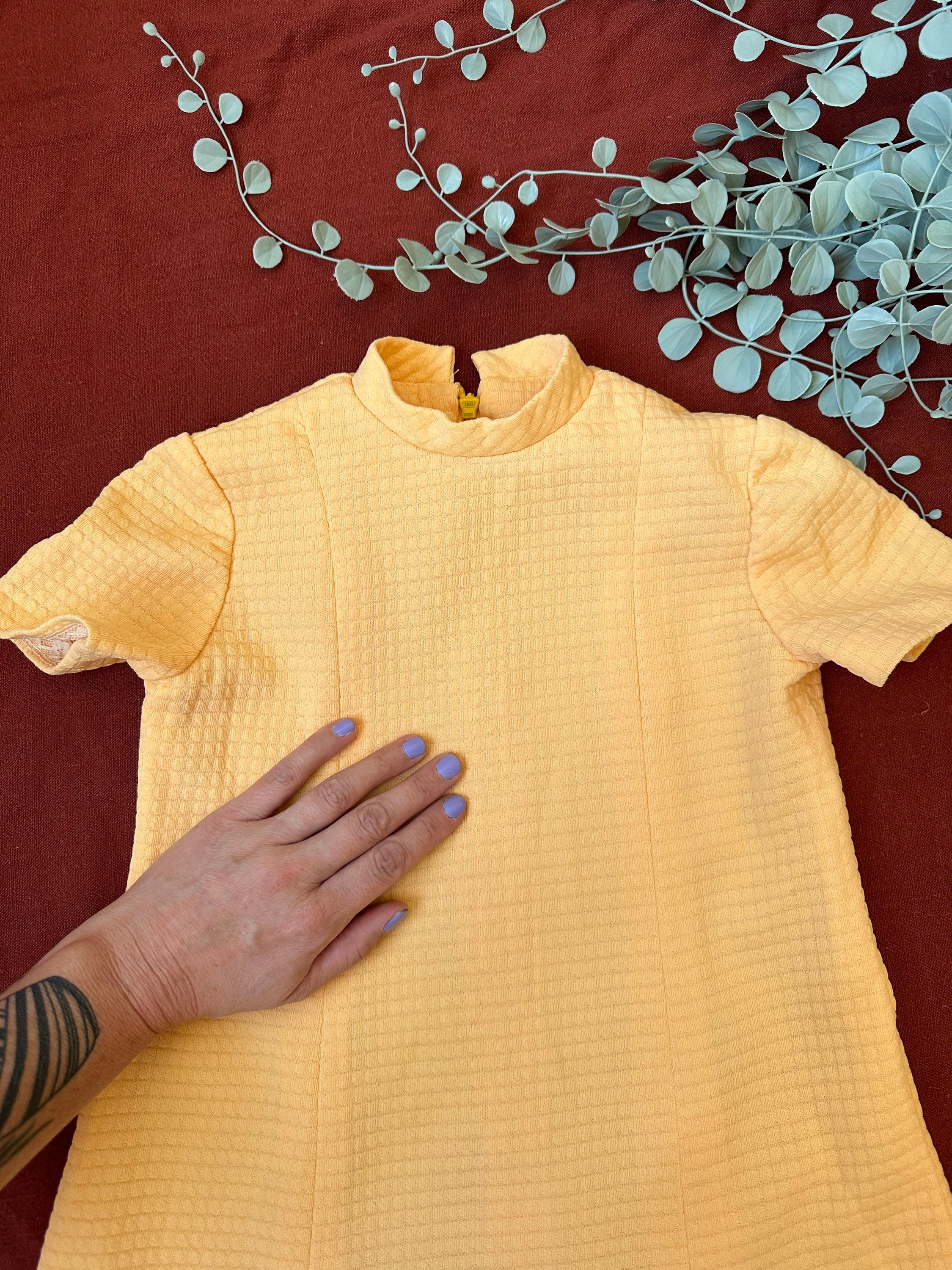 60s Vintage Girls Creamsicle Orange Peach Mockneck Retro Mod Etsy