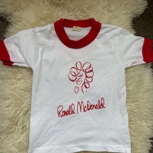Vintage 80s Ronald McDonald Ringer T-Shirt | Kids Size 2-4 | Screen Stars Made in USA | Retro McDonald’s Tee | Toddler 2T | Collector Gift