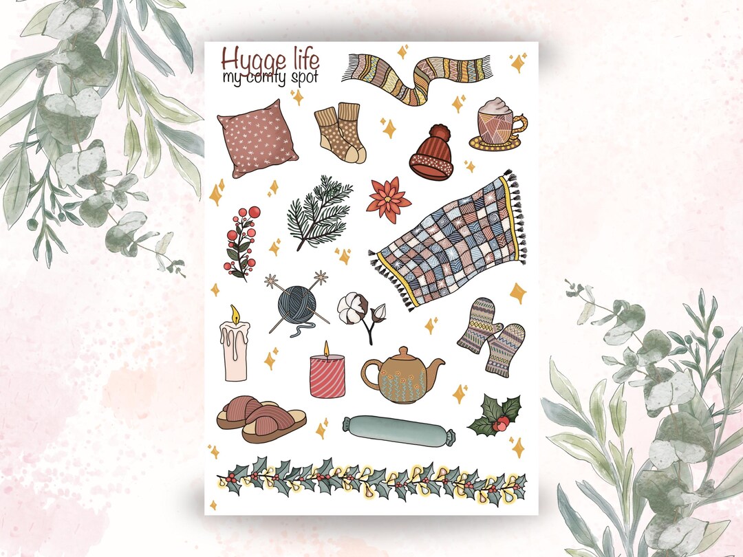 Cozy Sticker Sheet Aesthetic Stickers for Winter Planner, Bullet ...