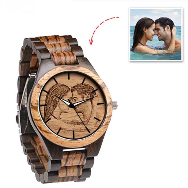 Orologi personalizzati da uomo, orologi in legno regalo per il marito, regalo per il fidanzato, regali per papà