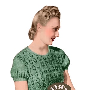1930s Patricia Lace Jumper Knitting Pattern