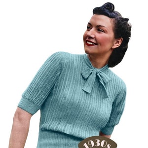 1930 Brenda Jumper Knitting Pattern