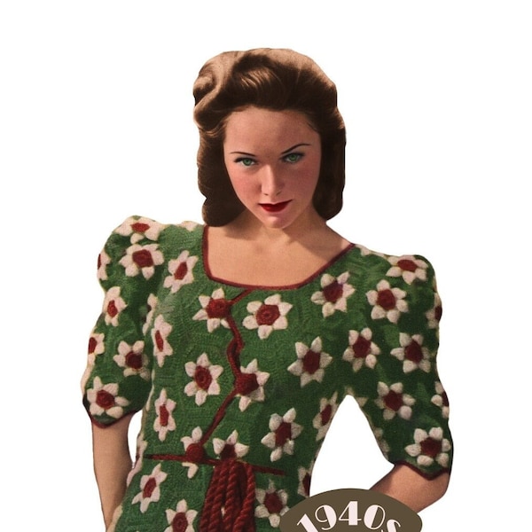 1940s Isobel Crochet Dressing Gown Pattern