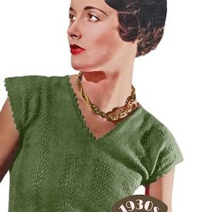 1930s Claudette Jumper Knitting Pattern