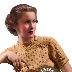1930s Mae Summer Jumper Knitting Pattern