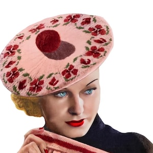 1940s Rose Fair Isle Beret & Bag Knitting Pattern