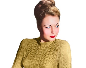 1940s Henrietta Feather Stitch Knitting Pattern