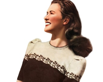 1940s Flora Lady's Jumper Knitting Pattern