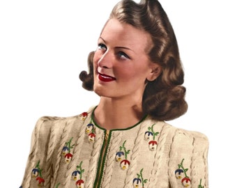 1940s Hannah Tyrolean Style Jumper Coat Knitting Pattern