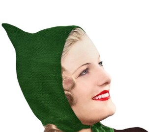 1930s Gatwick Pixie Hood Knitting Pattern