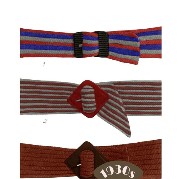 1930s Lady's Knitted Belts Knitting Pattern